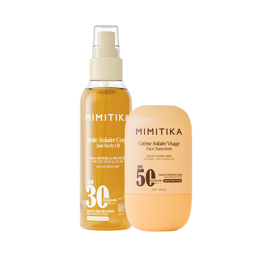 DUO crème visage SPF50 + Huile solaire SPF30
